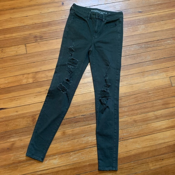 American Eagle Outfitters Denim - American Eagle Hi rise jegging dark green. 4